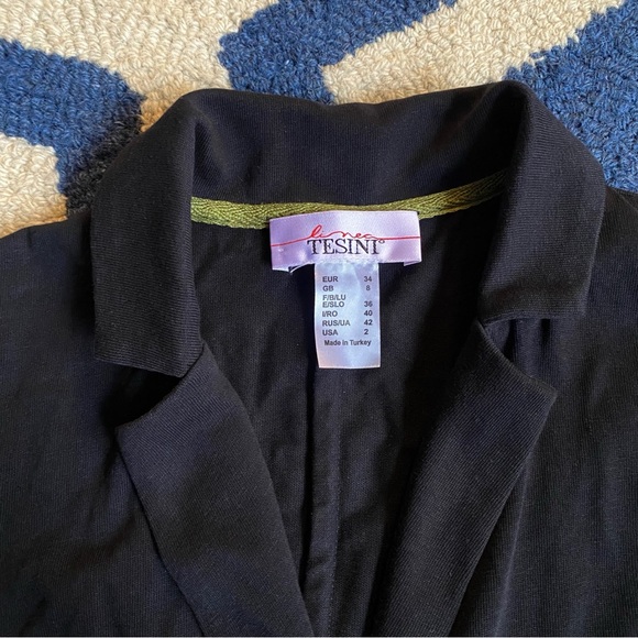🖤 TESINI BLACK COTTON BLAZER JACKET! - Picture 6 of 12
